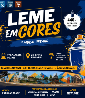 PREFEITURA DE LEME REALIZA O MAIOR MURAL DE GRAFITE DA CIDADE COM PARTICIPAÇÃO DE ALUNOS DA REDE DE ENSINO