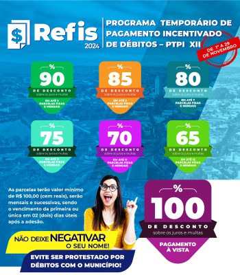 REFIS MUNICIPAL - PROGRAMA TEMPORÁRIO DE PAGAMENTO INCENTIVADO DE DÉBITOS– PTPI XII