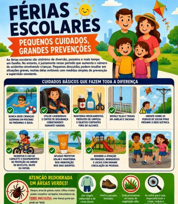 FÉRIAS ESCOLARES – PEQUENOS CUIDADOS, GRANDES PREVENÇÕES