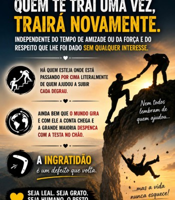 A CONTA DA INGRATIDÃO SEMPRE CHEGA