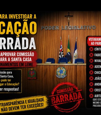 COMISSÃO PARA INVESTIGAR A EDUCAÇÃO É BARRADA APÓS CÂMARA APROVAR COMISSÃO SEMELHANTE PARA A SANTA CASA E GERA QUESTIONAMENTOS EM LEME