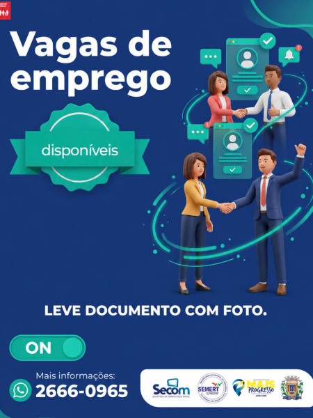 VAGAS ATIVAS DO PAT – POSTO DE ATENDIMENTO AO TRABALHADOR ATUALIZADAS ATÉ O DIA 04/08/2026