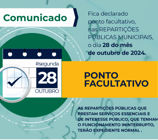 PONTO FACULTATIVO DIA 28 DE OUTUBRO - DIA DO SERVIDOR PÚBLICO}