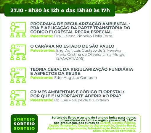 Seminário “Regularização Ambiental de Propriedades Rurais e a Paz no Campo”}