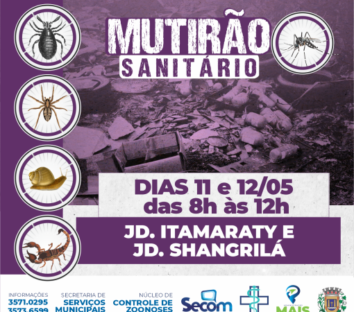 “MUTIRÃO SANITÁRIO” nos dias 11 e 12 de maio}