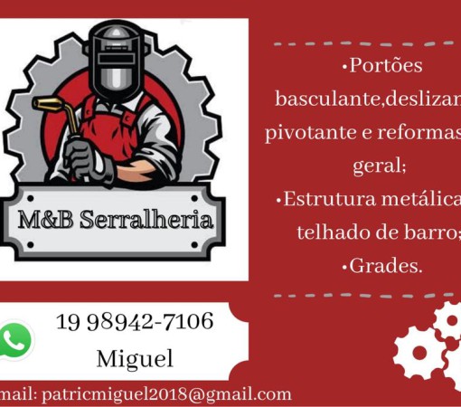 Portões e reformas em geral é na M&B Serralheria!}