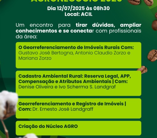 A ACIL E OS COORDENADORES DO NÚCLEO AGRO WILLIAM RAMOS DA ROCHA, DAVID LOURENÇO E MARCUS JUSTIN CONVIDAM}