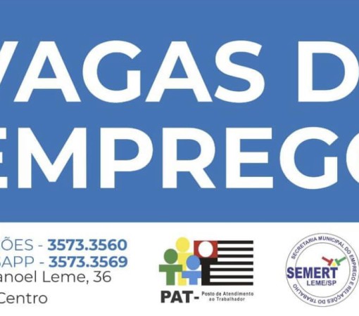 Vagas Ativas do PAT - Posto de Atendimento ao Trabalhador – atualizadas até dia 15/02/2023}