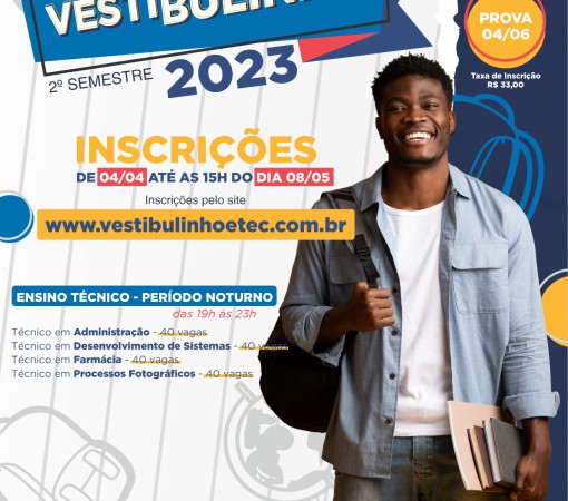 Inscrições para o Vestibulinho do 2º semestre da ETEC vão até o dia 08 de maio}