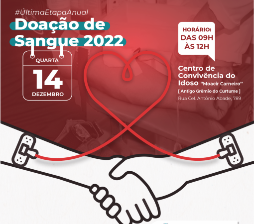 Última etapa do calendário anual de doação de sangue será realizada no dia 14 de dezembro}