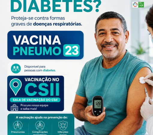 VACINA PNEUMO 23 ESTÁ DISPONÍVEL PARA PESSOAS COM DIABETES EM LEME}