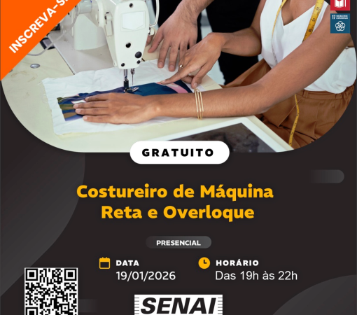 PREFEITURA DE LEME E SENAI OFERECEM CURSO GRATUITO DE COSTUREIRO DE MÁQUINA RETA E OVERLOQUE}