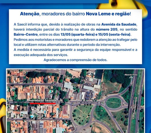 ATENÇÃO, MORADORES DO NOVA LEME E REGIÃO}