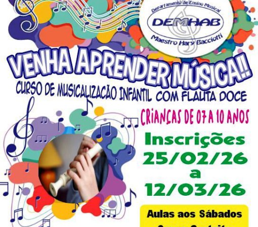 VENHA APRENDER MÚSICA – INSCRIÇÕES ABERTAS}