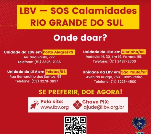 LBV mobiliza doações para o Rio Grande do Sul}