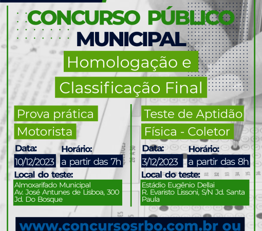 Prefeitura divulga atualizações sobre o concurso público edital 06/2023}