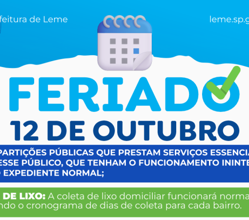 FERIADO NACIONAL NAS REPARTIÇÕES PÚBLICAS MUNICIPAIS NO DIA 12 DE OUTUBRO DE 2026}