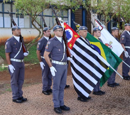 Policiais Militares da cidade de Leme participam da Solenidade de Valorização Policial Militar na cidade de Limeira}