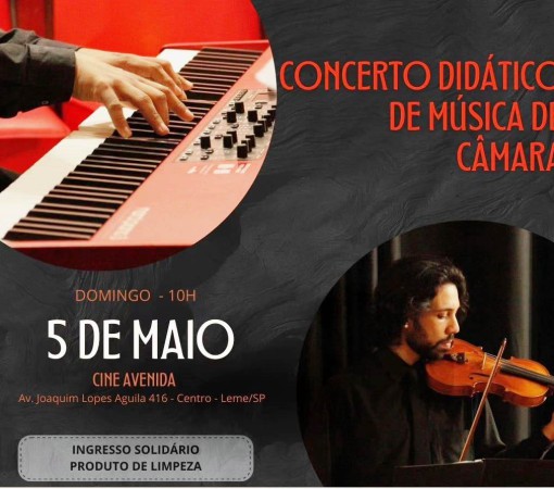 CONCERTO DIDÁTICO DE MÚSICA DE CÂMARA – DOMINGO, 05 DE MAIO NO CINE AVENIDA}