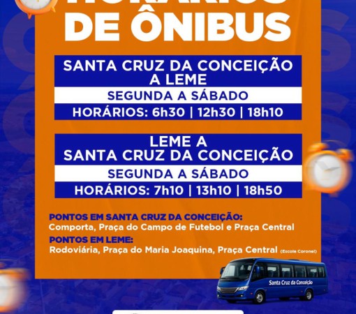 PREFEITURA DE SANTA CRUZ INFORMA HORÁRIOS DE ÔNIBUS EMERGENCIAL A PARTIR DO DIA 15 DE ABRIL DE 2026}