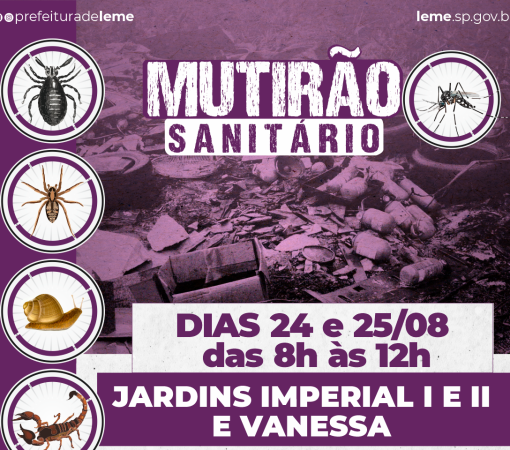 “MUTIRÃO SANITÁRIO” nos dias 24 e 25 de agosto}