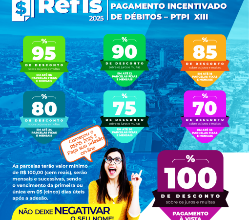 ATÉ 17 DE OUTUBRO: REFIS MUNICIPAL 2025 - PROGRAMA TEMPORÁRIO DE PAGAMENTO INCENTIVADO DE DÉBITOS– PTPI XIII}