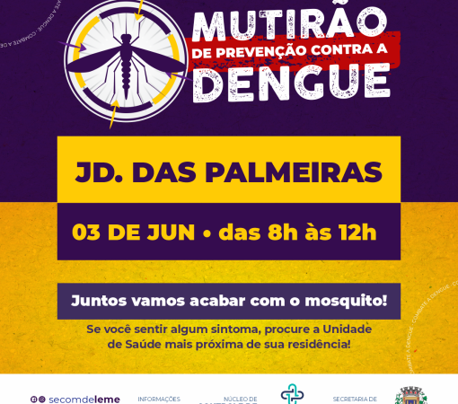 Mutirão contra o Aedes aegypti no Jardim das Palmeiras será realizado no dia 03 de Junho}