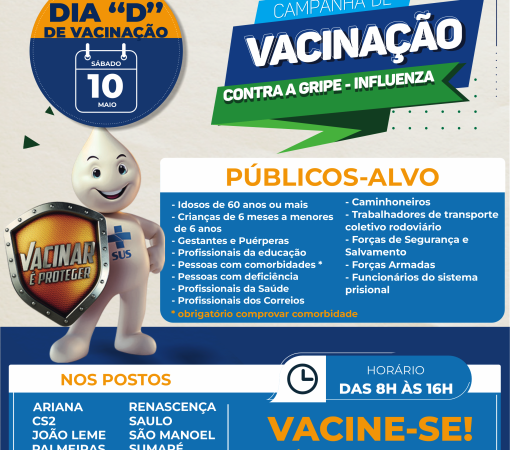 10 DE MAIO – DIA “D” DA CAMPANHA DE VACINAÇÃO CONTRA GRIPE}