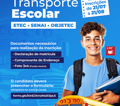 INSCRIÇÕES PARA O TRANSPORTE ESCOLAR - 2º SEMESTRE DE 2025}