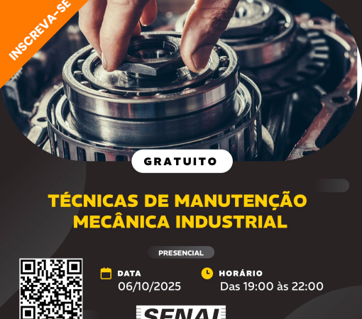 SENAI OFERECE CURSO GRATUITO DE TÉCNICAS DE MANUTENÇÃO MECÂNICA INDUSTRIAL}