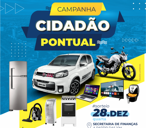 Sorteio da Campanha Cidadão Pontual 2022 foi alterado para o dia 28}