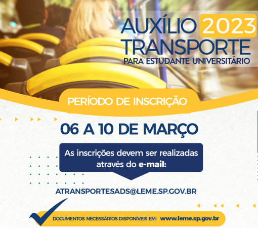 Auxilio Transporte 2023 começa dia 06 de março}