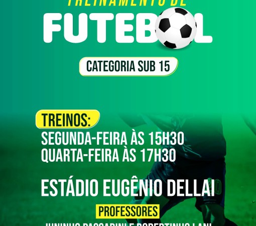 TREINAMENTO DE FUTEBOL CATEGORIA SUB 15}