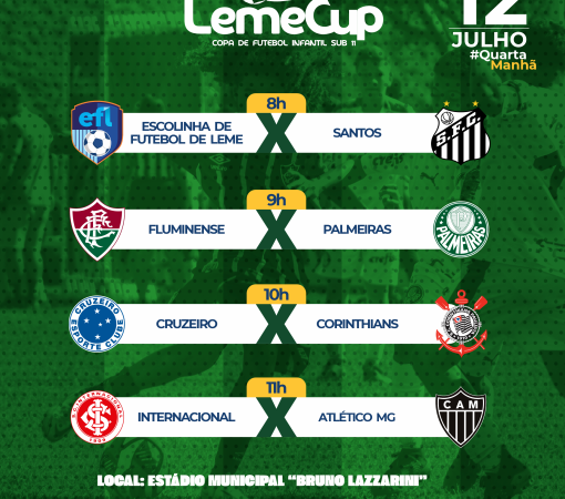 JOGOS DA 4ª EDIÇÃO DA LEME CUP COMEÇAM NA PRÓXIMA QUARTA NO BRUNO LAZZARINI}