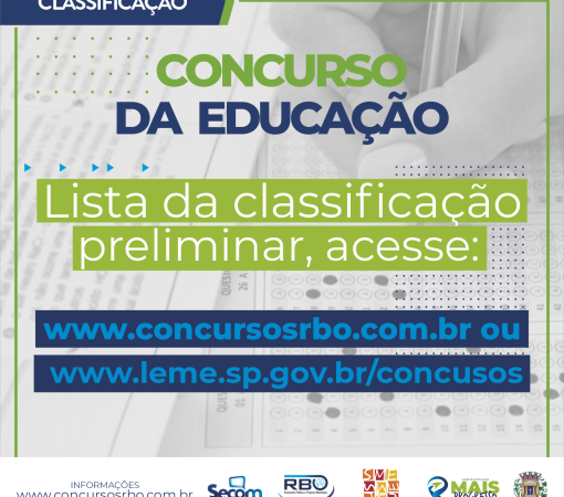 Divulgada lista de classificação preliminar do concurso público da Secretaria de Educação}