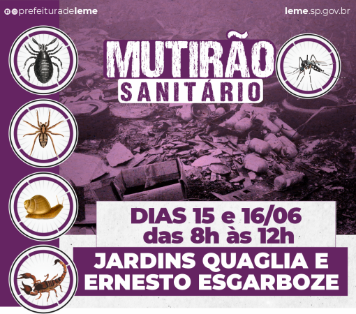 “MUTIRÃO SANITÁRIO” nos dias 15 e 16 de junho}