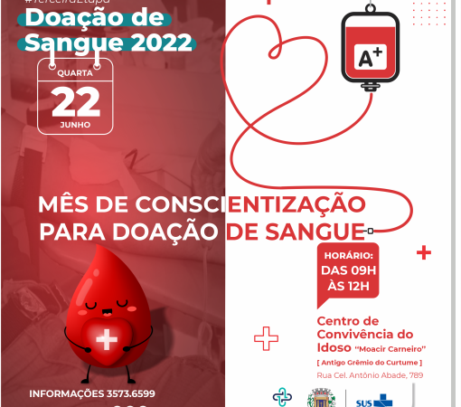 Junho Vermelho – Mês de conscientização para doação de Sangue}