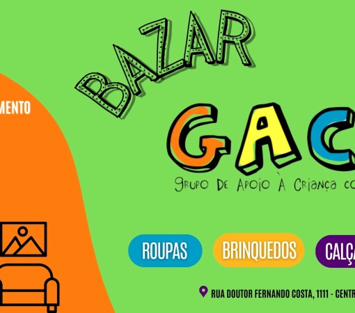 VISITE O BAZAR DO GACC – SOLIDARIEDADE QUE TRANSFORMA VIDAS}