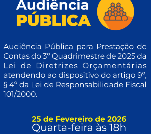 SECRETARIA DE FINANÇAS INFORMA SOBRE AUDIÊNCIA PÚBLICA NO DIA 25 DE FEVEREIRO}