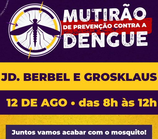 Mutirão contra o Aedes aegypti nos Bairros Jardins Berbel e Grosklaus acontecerá no dia 12 de Agosto}