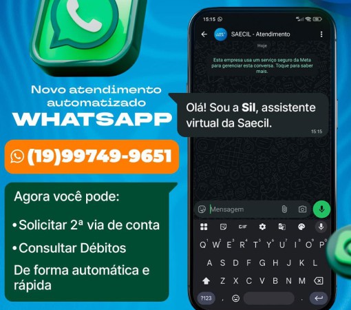 SAECIL ESTÁ COM NOVO ATENDIMENTO AUTOMATIZADO WHATSAPP}