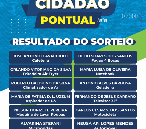 Confira os contemplados no sorteio da Campanha Cidadão Pontual 2022}