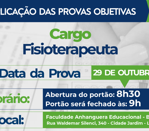 Reaplicação das provas objetivas do cargo de fisioterapeuta}