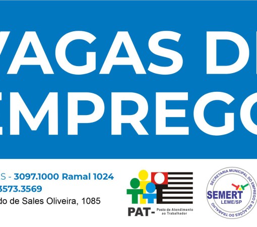 VAGAS ATIVAS DO PAT – POSTO DE ATENDIMENTO AO TRABALHADOR – ATUALIZADAS ATÉ O DIA 31/05/2023}