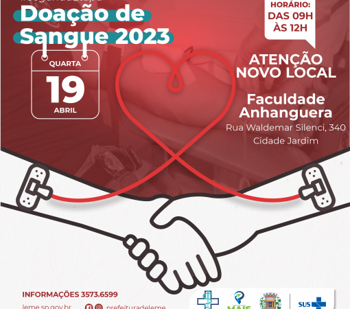 Segunda etapa do calendário de doação de sangue 2023, acontece dia 19 de abril}