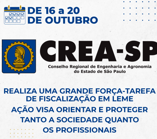 CREA-SP realiza força-tarefa em Leme e região}