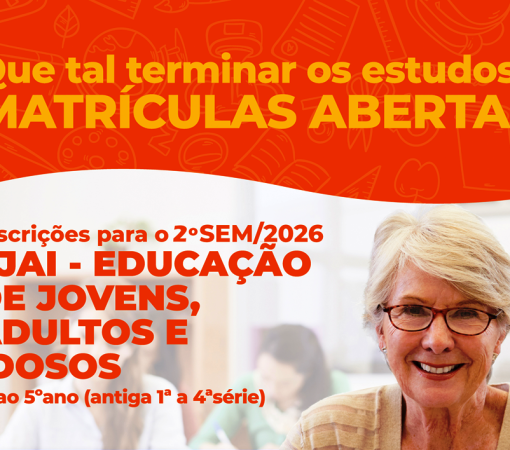 MATRÍCULAS ABERTAS PARA O 2º SEMESTRE DA EJAI – 2026}