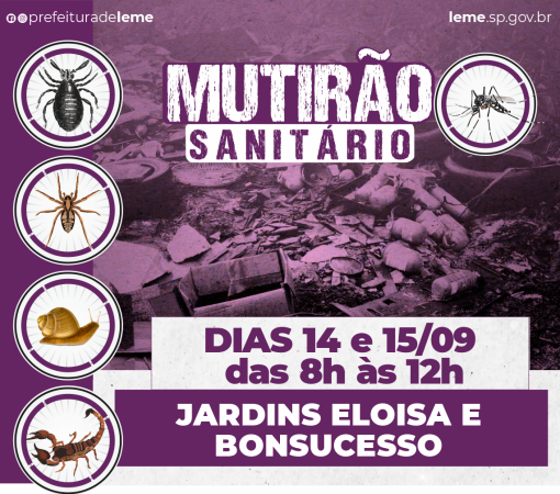 “MUTIRÃO SANITÁRIO” nos dias 14 e 15 de setembro}