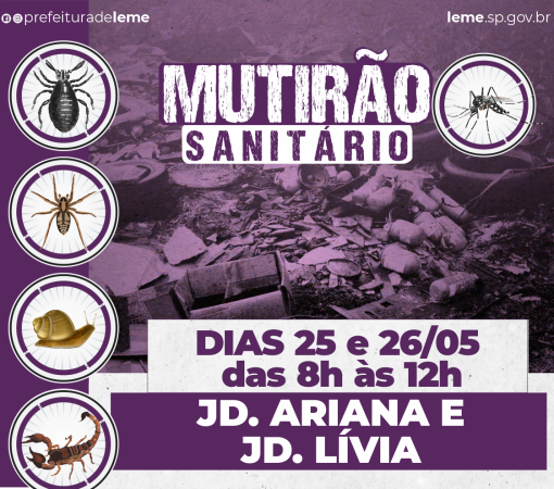 “MUTIRÃO SANITÁRIO” nos dias 25 e 26 de maio}