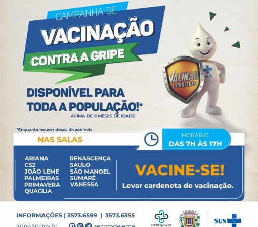 A CAMPANHA NACIONAL DE VACINAÇÃO CONTRA A GRIPE ESTÁ ABERTA PARA TODA A POPULAÇÃO}